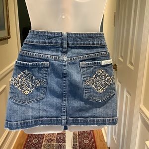 Fox Denim - Lady blue denim mini skirt, Size: 7